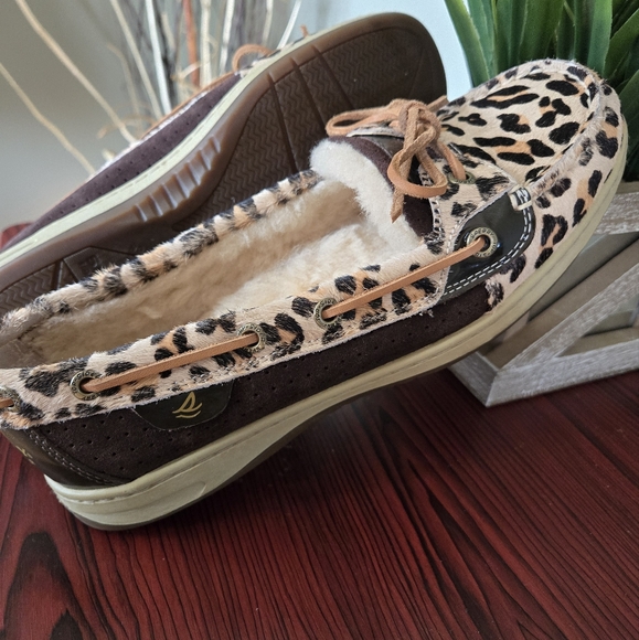 Sperry Top-Sider Leopard 🐆 print  loafers sz 8m - Picture 3 of 6
